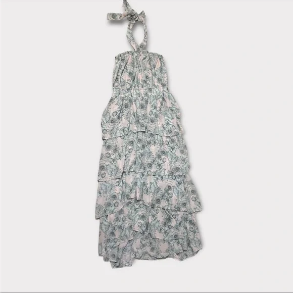 MISA Los Angeles Pink Floral Valeria Halter Midi Dress - Picture 6 of 10